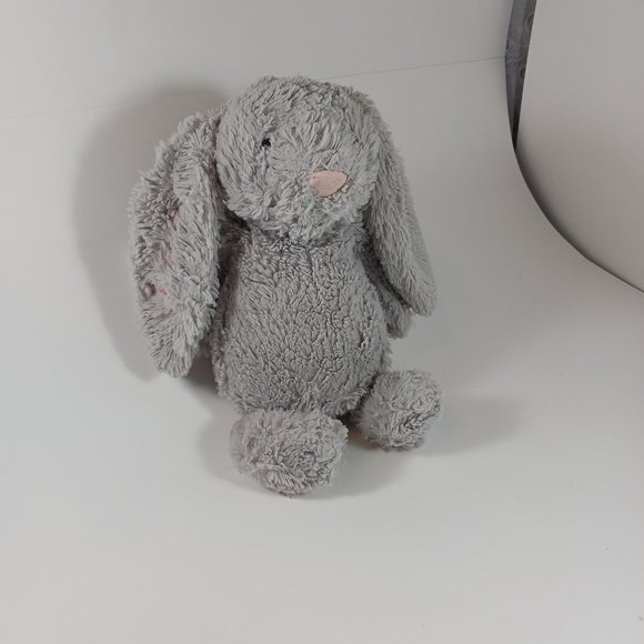JellyCat Gray Bashful Bunny Rabbit #2009 Pink Embroidered Name "Narin" 10" - Picture 1 of 12